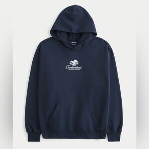 Hollister Feel Good Fleece Switzerland Graphic Oversized Hoodie
